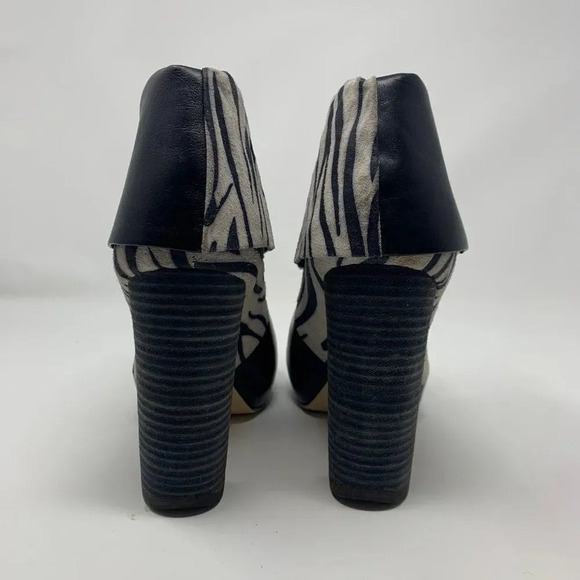 Matt Bernson Special Project‎ Triad Zebra Bootie Foldover Pullon Heel Size 8 - Picture 6 of 8